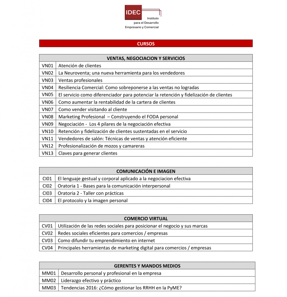 PRESENTACION IDEC CURSOS 2016-2