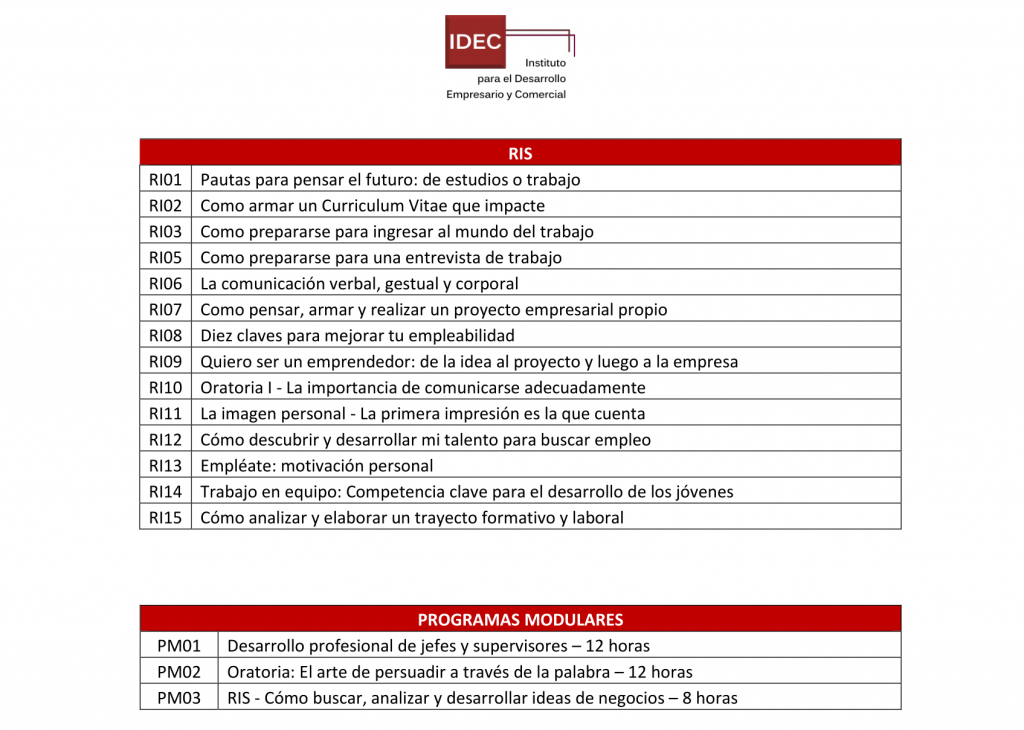 PRESENTACION IDEC CURSOS 2016-4