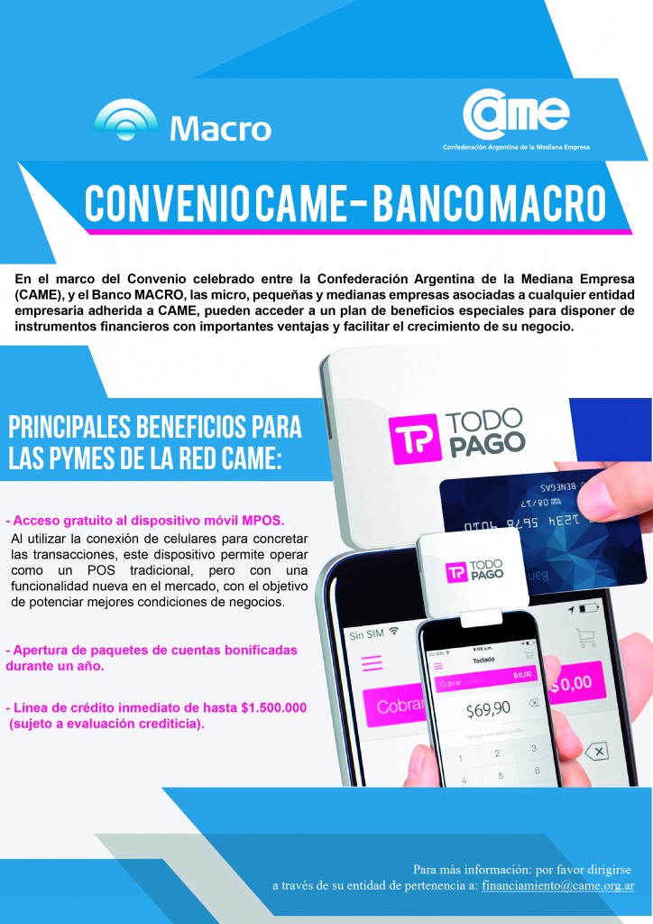 FLYER CONVENIO CAME - BANCO MACRO